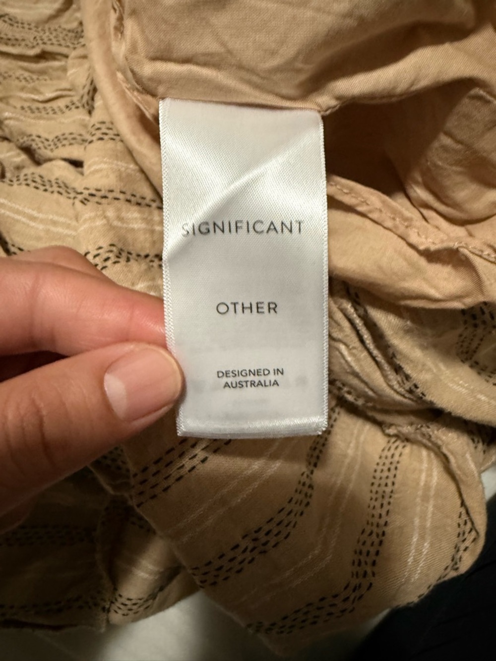 SIGNIFICANT OTHER
JORDAN DRESS - ALMOND/ BLACK STRIPE - Picture 9 of 16